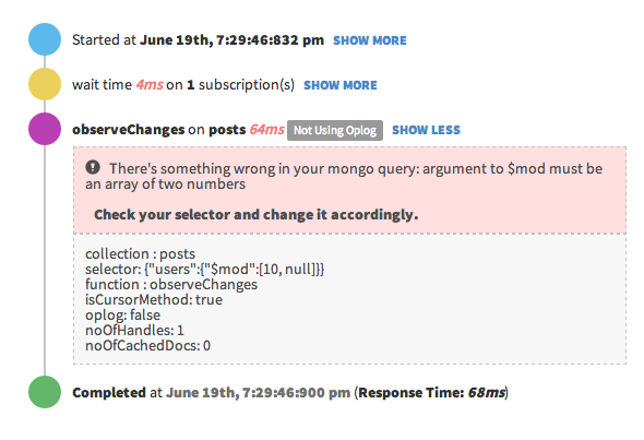 Oplog Debugging Support in Monti APM